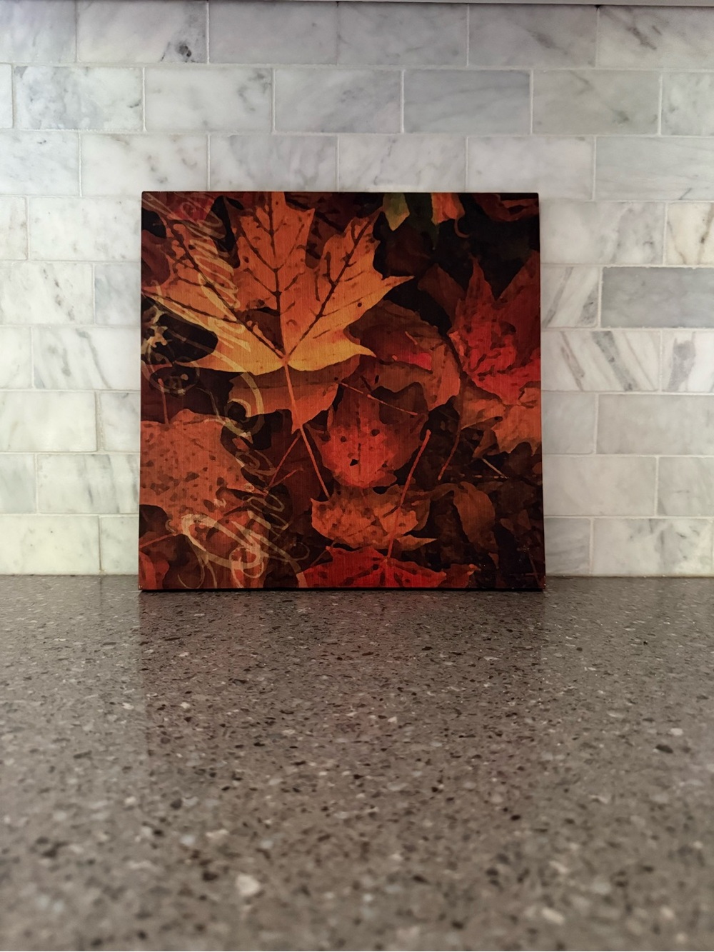 Autumn Leaves Wall Art Canvas in Warm Orange and Brown